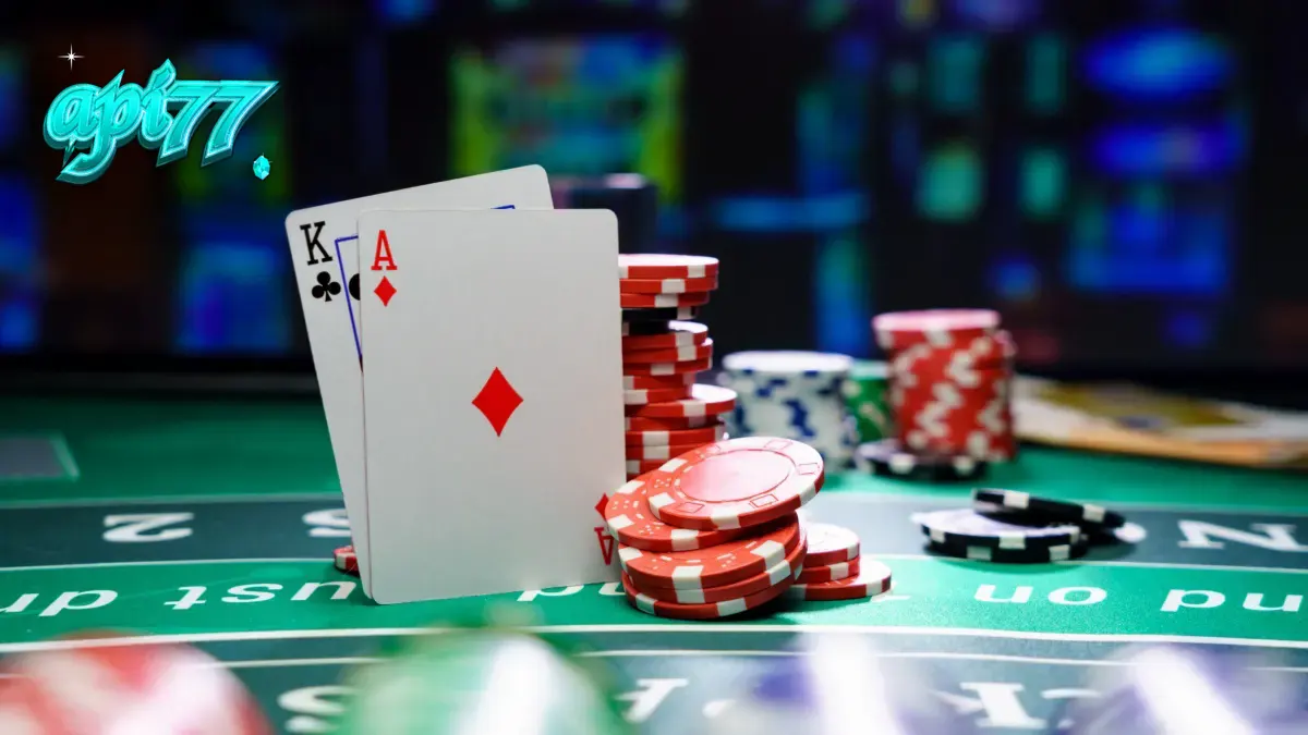 Dealer profesional memandu permainan Blackjack Live di studio modern.